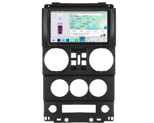 Штатная магнитола Lesko для Jeep Wrangler 4 doors 2007-2010 экран 9" 4/64 QLED CarPlay 4G Wi-Fi GPS 360 Prime