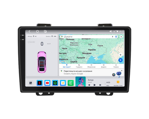 Штатная магнитола Lesko для Ford Fiesta  2001-2005 экран 9" 4/64 QLED CarPlay 4G Wi-Fi GPS 360 Prime