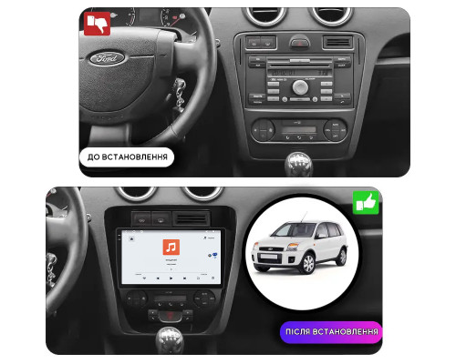 Штатная магнитола Lesko для Ford Fusion I 2002-2005 экран 9" 4/64 QLED CarPlay 4G Wi-Fi GPS 360 Prime