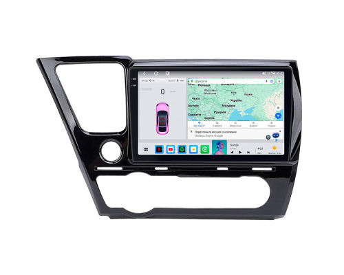 Штатная магнитола Lesko для Honda Civic IX Рестайлинг ver. 2 2013-2017 экран 9" 4/64 QLED CarPlay 4G Wi-Fi GPS 360 Prime
