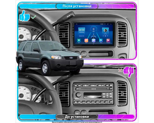 Штатная магнитола Lesko для Ford Escape I 2000-2004 экран 9" 6/128Gb 4G Wi-Fi GPS Top