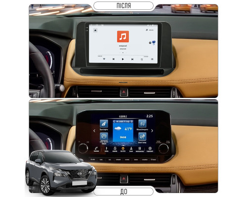 Штатная магнитола Lesko для Nissan X-Trail IV 2022-2025 экран 10" 4/64 QLED CarPlay 4G Wi-Fi GPS 360 Prime