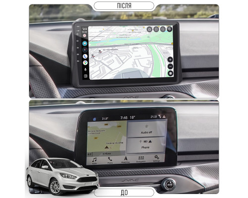 Штатная магнитола Lesko для Ford Focus IV 2018-2021 экран 10" 4/32Gb 4G Wi-Fi GPS Top