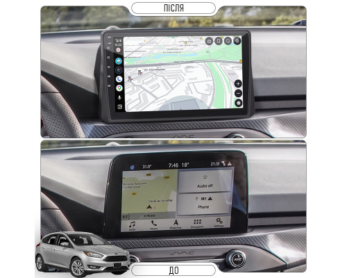 Штатная магнитола Lesko для Ford Focus IV Рестайлинг 2021-н.в экран 10" 2/32Gb 4G Wi-Fi GPS Top