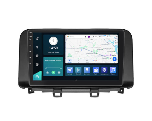Штатная магнитола Lesko для Hyundai Kona I Рестайлинг 2020-2021 экран 10" 4/64Gb 4G Wi-Fi GPS Top