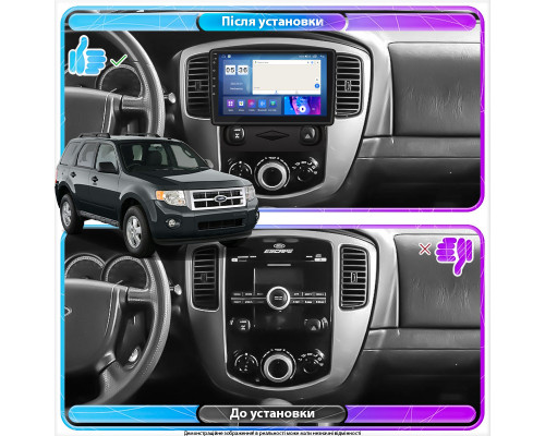 Штатная магнитола Lesko для Ford Escape II 2007-2012 экран 9" 2/32Gb CarPlay 4G Wi-Fi GPS Prime