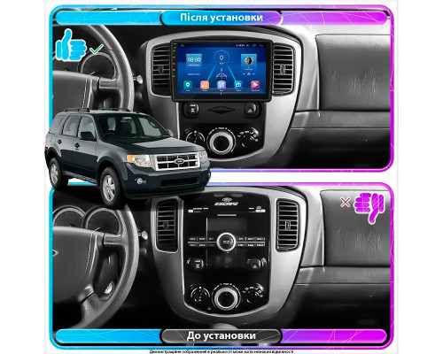 Штатная магнитола Lesko для Ford Escape II 2007-2012 экран 9" 6/128Gb 4G Wi-Fi GPS Top