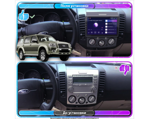 Штатная магнитола Lesko для Ford Everest II 2006-2009 экран 9" 2/32Gb 4G Wi-Fi GPS Top