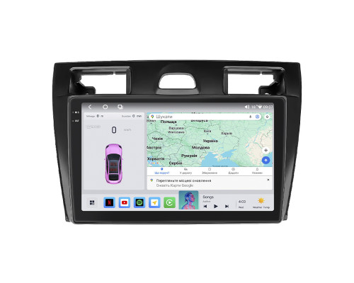 Штатная магнитола Lesko для Ford Fiesta Mk5 2002-2008 экран 9" 4/64 QLED CarPlay 4G Wi-Fi GPS 360 Prime