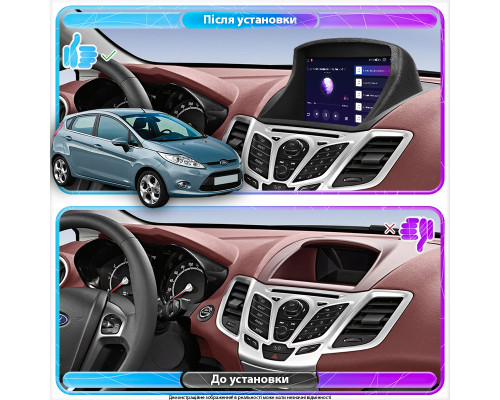 Штатная магнитола Lesko для Ford Fiesta Mk6 2008-2013 экран 9" 2/32Gb 4G Wi-Fi GPS Top