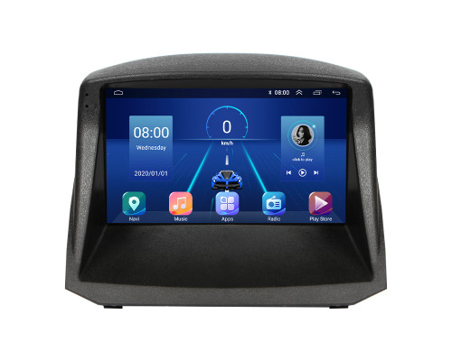 Штатная магнитола Lesko для Ford Fiesta Mk6 2008-2013 экран 9" 4/64Gb 4G Wi-Fi GPS Top