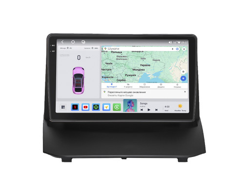 Штатная магнитола Lesko для Ford Fiesta Mk6 Рестайлинг 2012-2019 экран 9" 4/64 QLED CarPlay 4G Wi-Fi GPS 360 Prime