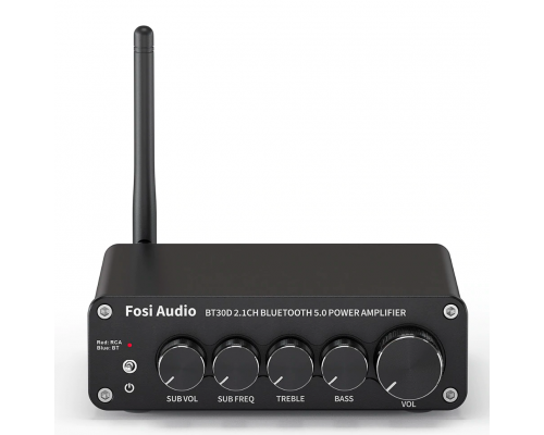 Підсилювач звуку Fosi Audio BT30D black + блок живлення 24V. Bluetooth 5.0, 2x50W+100W