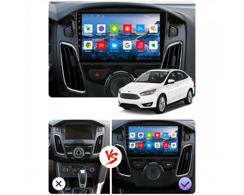 Штатная магнитола Lesko для Ford Focus III 2011-2015 экран 9" 2/32Gb Wi-Fi GPS Base