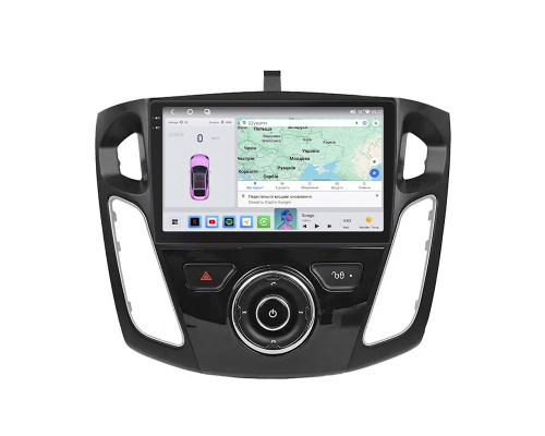 Штатная магнитола Lesko для Ford Focus III Рестайлинг 2014-2019 экран 9" 4/64 QLED CarPlay 4G Wi-Fi GPS 360 Prime