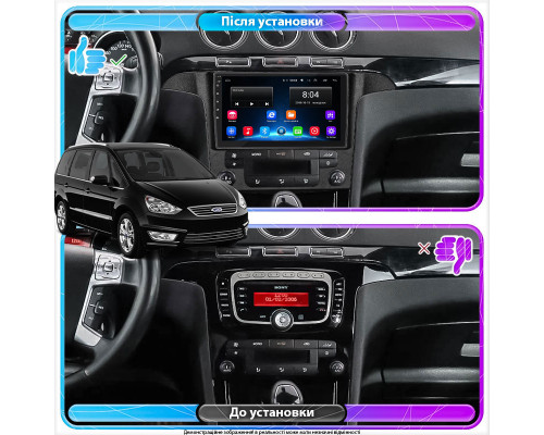 Штатная магнитола Lesko для Ford Galaxy II Рестайлинг 2010-2015 экран 9" 2/32Gb Wi-Fi GPS Base