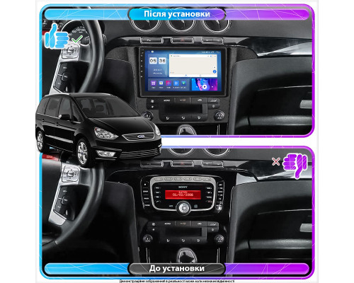 Штатная магнитола Lesko для Ford Galaxy II Рестайлинг 2010-2015 экран 9" 2/32Gb CarPlay 4G Wi-Fi GPS Prime