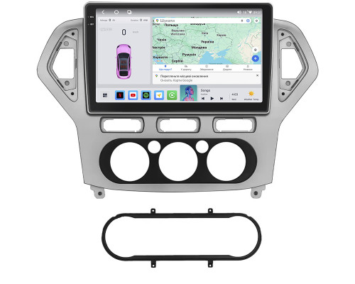 Штатная магнитола Lesko для Ford Mondeo IV 2006-2010 экран 10" 4/64 QLED CarPlay 4G Wi-Fi GPS 360 Prime