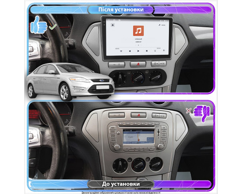 Штатная магнитола Lesko для Ford Mondeo IV 2006-2010 экран 10" 4/64 QLED CarPlay 4G Wi-Fi GPS 360 Prime