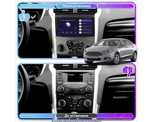 Штатная магнитола Lesko для Ford Mondeo V 2014-2019 экран 9" 1/16Gb Wi-Fi GPS Base