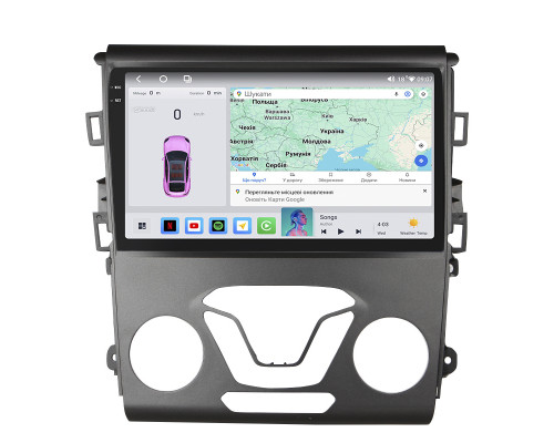 Штатная магнитола Lesko для Ford Mondeo V 2014-2019 экран 9" 4/64 QLED CarPlay 4G Wi-Fi GPS 360 Prime