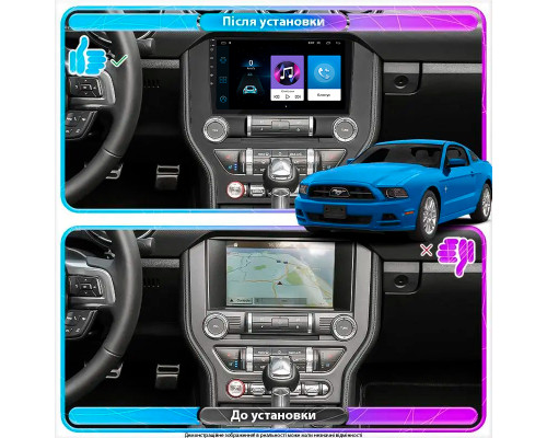 Штатная магнитола Lesko для Ford Mustang VI 2014-2017 экран 9" 1/16Gb Wi-Fi GPS Base