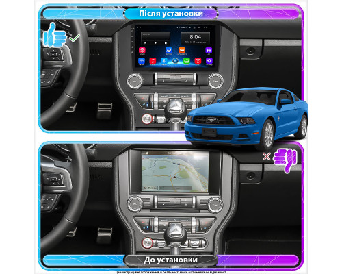 Штатная магнитола Lesko для Ford Mustang VI 2014-2017 экран 9" 2/32Gb Wi-Fi GPS Base