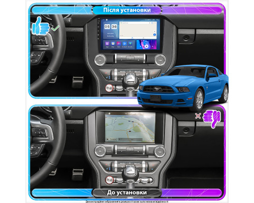 Штатная магнитола Lesko для Ford Mustang VI 2014-2017 экран 9" 2/32Gb CarPlay 4G Wi-Fi GPS Prime