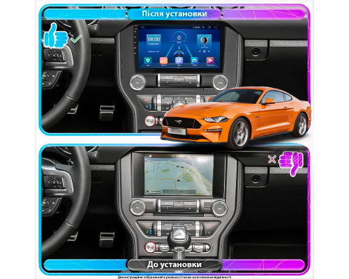 Штатная магнитола Lesko для Ford Mustang VI Рестайлинг 2017-н.в. экран 9" 2/32Gb CarPlay 4G Wi-Fi GPS Prime