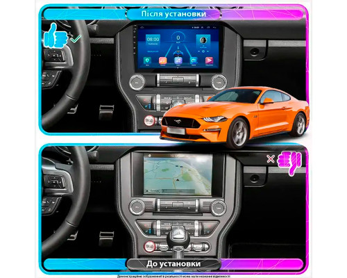 Штатная магнитола Lesko для Ford Mustang VI Рестайлинг 2017-н.в. экран 9" 4/64Gb CarPlay 4G Wi-Fi GPS Prime