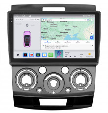 Штатная магнитола Lesko для Ford Ranger II Рестайлинг 2009-2011 экран 9" 4/64 QLED CarPlay 4G Wi-Fi GPS 360 Prime