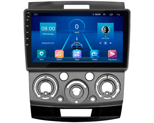 Штатная магнитола Lesko для Ford Ranger II Рестайлинг 2009-2011 экран 9" 2/32Gb 4G Wi-Fi GPS Top