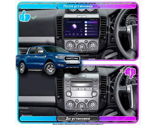 Штатная магнитола Lesko для Ford Ranger II Рестайлинг 2009-2011 экран 9" 2/32Gb 4G Wi-Fi GPS Top