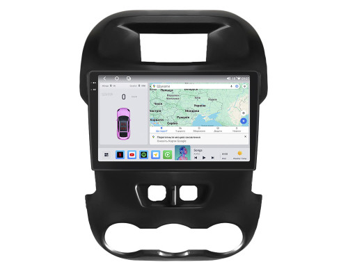 Штатная магнитола Lesko для Ford Ranger III 2011-2015 экран 9" 4/64 QLED CarPlay 4G Wi-Fi GPS 360 Prime