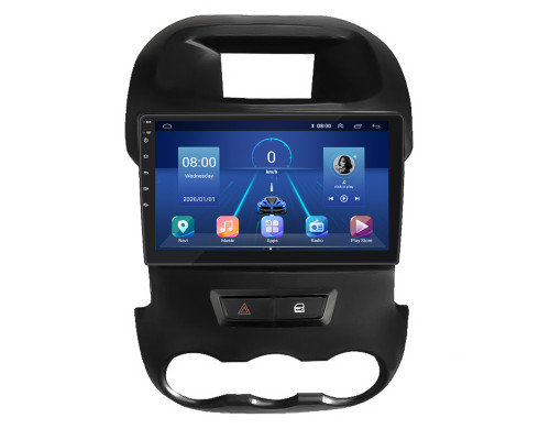 Штатная магнитола Lesko для Ford Ranger III 2011-2015 экран 9" 6/128Gb 4G Wi-Fi GPS Top