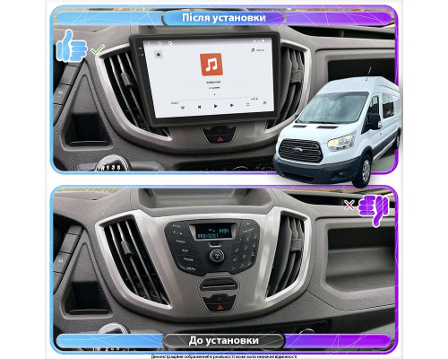 Штатная магнитола Lesko для Ford Tourneo Connect II 2012-2018 экран 9" 4/64 QLED CarPlay 4G Wi-Fi GPS 360 Prime