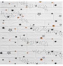 Декоративная 3D панель самоклейка 700x770x5мм Звезды (белый кирпич) (021) SW-00000086