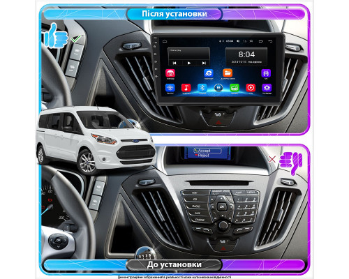 Штатная магнитола Lesko для Ford Tourneo Custom I 2012-2018 экран 9" 2/32Gb Wi-Fi GPS Base