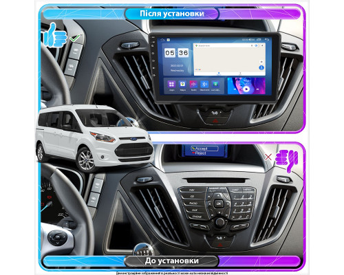 Штатная магнитола Lesko для Ford Tourneo Custom I 2012-2018 экран 9" 2/32Gb CarPlay 4G Wi-Fi GPS Prime