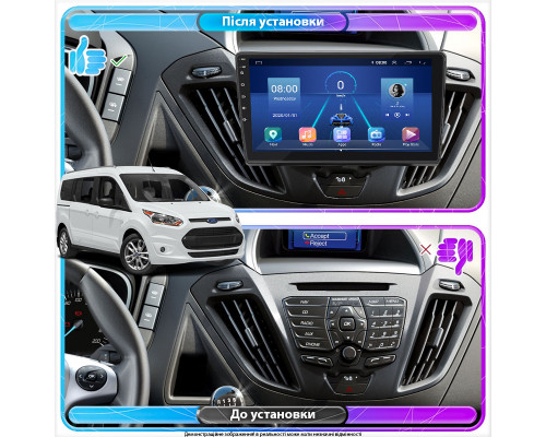 Штатная магнитола Lesko для Ford Tourneo Custom I 2012-2018 экран 9" 4/64Gb 4G Wi-Fi GPS Top