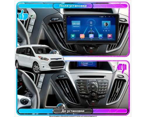 Штатная магнитола Lesko для Ford Tourneo Custom I 2012-2018 экран 9" 6/128Gb 4G Wi-Fi GPS Top