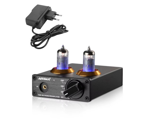 Передпідсилювач звуку-фонокоректор AIYIMA T3 black + блок живлення 12V