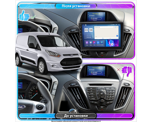 Штатная магнитола Lesko для Ford Transit Connect II Рестайлинг 2018-н.в. экран 9" 4/64Gb CarPlay 4G Wi-Fi GPS Prime