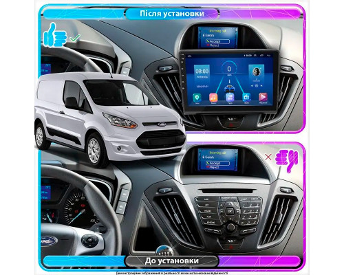 Штатная магнитола Lesko для Ford Transit Connect II Рестайлинг 2018-н.в. экран 9" 6/128Gb 4G Wi-Fi GPS Top