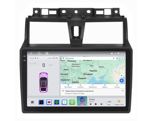 Штатная магнитола Lesko для Geely Emgrand EC7  2016-2018 экран 9" 4/64 QLED CarPlay 4G Wi-Fi GPS 360 Prime