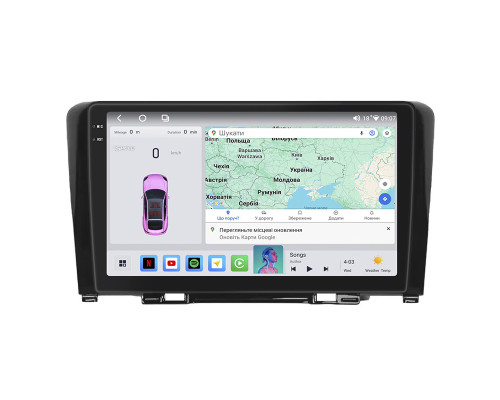 Штатная магнитола Lesko для Great Wall Hover H6  2011-2017 экран 9" 4/64 QLED CarPlay 4G Wi-Fi GPS 360 Prime