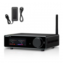 Підсилювач звуку AIYIMA A80 black + блок живлення 48V. Bluetooth 5.1, AUX, 300Wx2 (TPA3255)