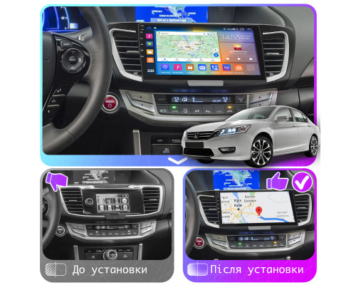 Штатная магнитола Lesko для Honda Accord IX Рестайлинг 2015-2019 экран 10" 4/64Gb CarPlay 4G Wi-Fi GPS Prime