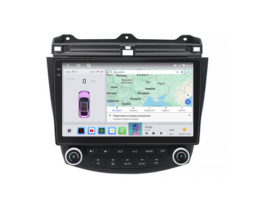 Штатная магнитола Lesko для Honda Accord VII 2002-2006 экран 10" 4/64 QLED CarPlay 4G Wi-Fi GPS 360 Prime
