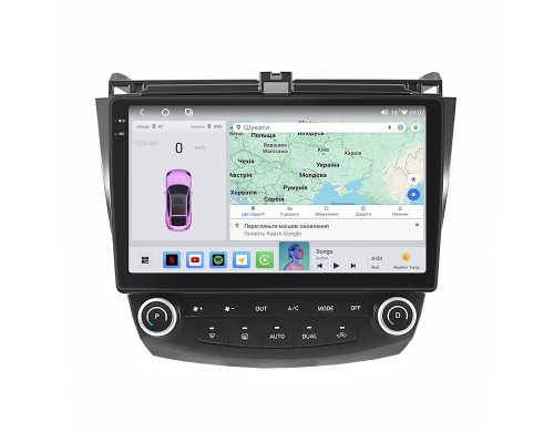 Штатная магнитола Lesko для Honda Accord VII Рестайлинг 2005-2008 экран 10" 4/64 QLED CarPlay 4G Wi-Fi GPS 360 Prime
